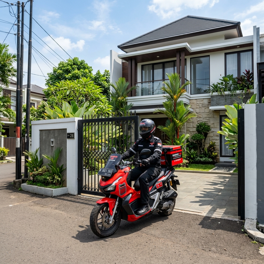 Teknisi Tiba di Rumah Pelanggan
